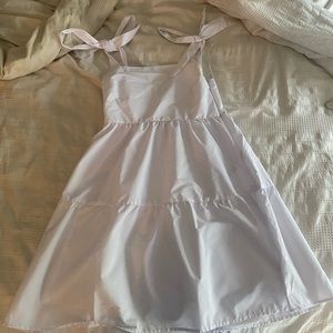 White tie strap skater dress